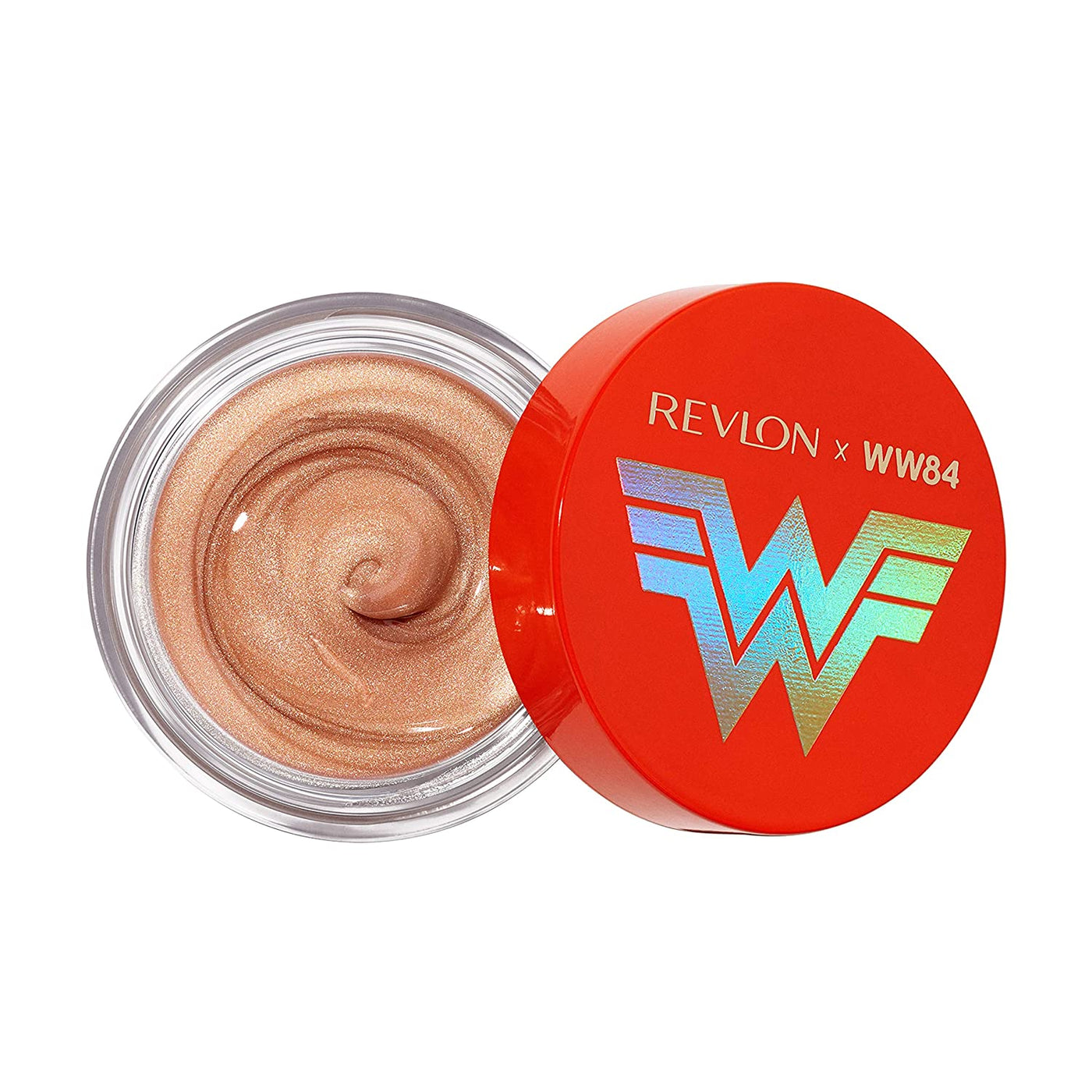 REVLON x WW84 Wonder Woman Liquid Armor Glow Pot, Glossy Eye and Face Jelly Highlighter, in Champagne, 001 Golden Lasso, 0.24 oz