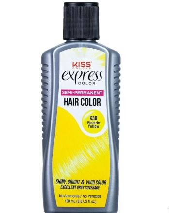 60 UNIT LOT OF KISS EXPRESS SEMI PERMANENT HAIR COLOR, K30 ELECTRIC YELLOW